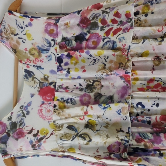 Otto D'Ame floral tiered ruffled cottage core feminine midi Dress wedding shower - Picture 4 of 9